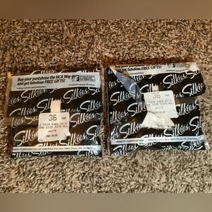 4 pairs - Silkies knee highs, 100% nylon, color white, One Size